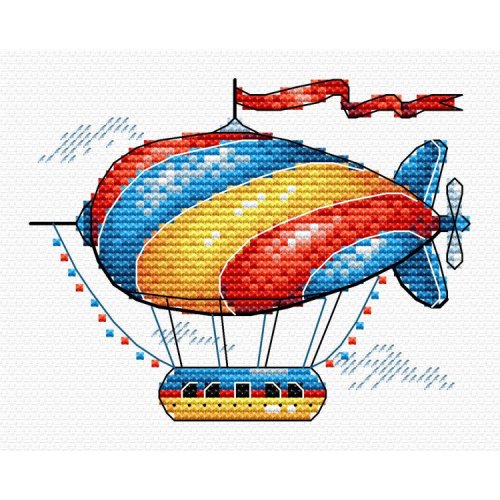 (image for) Fantastic Airship Mini Counted Cross Stitch Kit